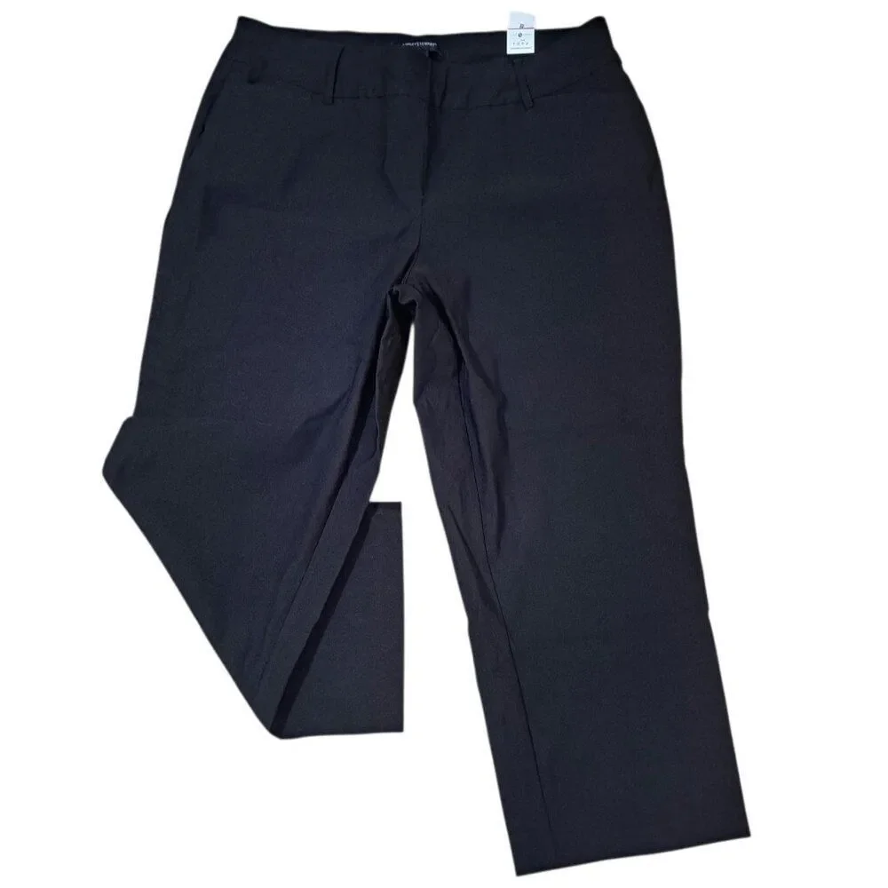 Ashley Stewart Women's Pull on Comfy Travel Casual Black Capri Pants Plus Sz 18 - Picture 1 of 7